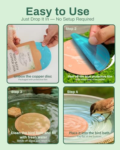 Bird Bath Purification Disk Pure Copper Outside Winter Solar Power Birdbath Heater Deicer Cage Hanging Bowl Metal Warmer Deck Railing Glass Concrete