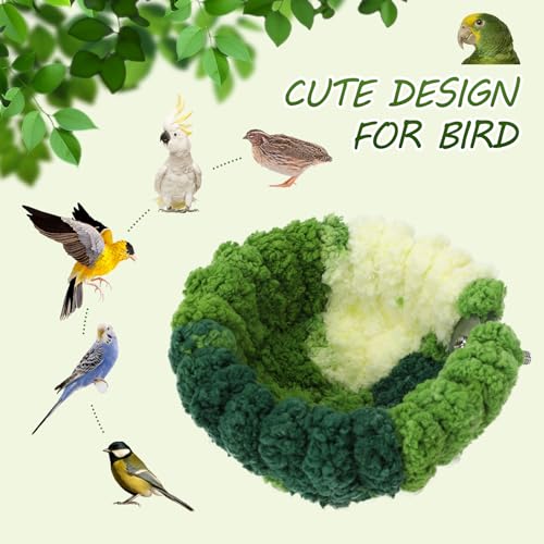 Bird Nest for Cage,Plush Hanging Bird Bed for Parakeet,Breeding Bird House for Conure,Budgie,Cockatiel,Lovebird,Canary,Finch,Hamster,Small Pets,Warm