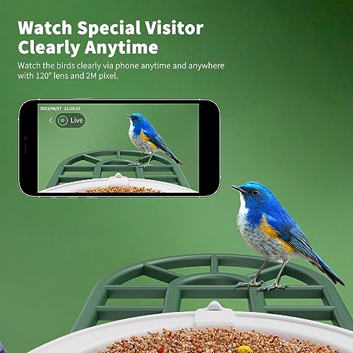 HARYMOR Bird Feeder with Camera with AI Identify Birds Species Solar Powered, Smart Bird House with Cam, 2K HD Video Live Stream, Instant Arrival