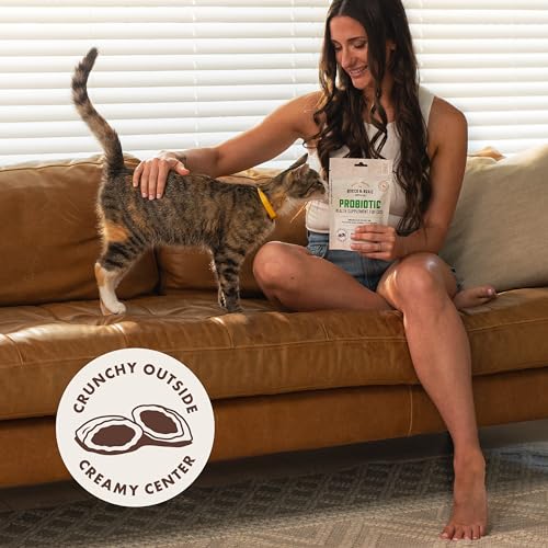 Rocco & Roxie Cat Probiotics, Health Supplement for Cats, Prebiotic & Postbiotic for Digestive + Gut Support, Constipation Relief, Anti Diarrhea
