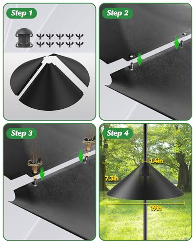 19 Inch Metal Squirrel Baffle for Bird Feeder Pole, Squirrel Proof Bird Feeders for Outdoors Hanging Cover for Rain Guard, Rust Proof Chew Proof