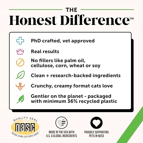 Cat Probiotics Gut + Immune Health Chews – Crunchy & Creamy Cat Treats for Digestive Health, Gut Flora & Constipation Relief – Supports Immunity