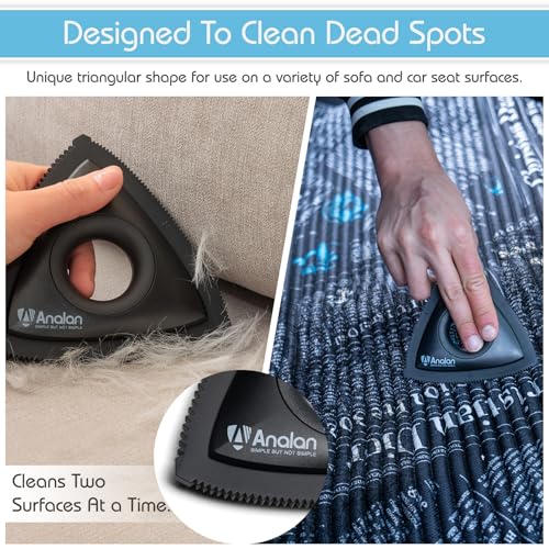 Analan Mini Pet Hair Remover for Car Detailing Supplies, Carpet Dog Hair Remover for Car Interior, Triangle Dog Hair Remover for Auto Detailing