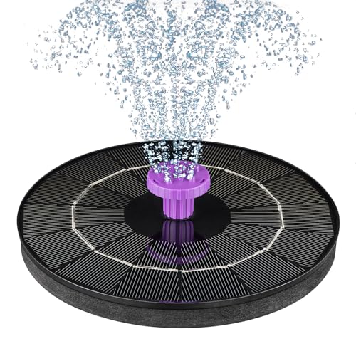 3.5W Solar Bird Bath Fountain Pump, Solar Powered Water Pump, Outdoor Water Fountain with 8-in-1 Nozzles, 4 Fixed Pipes for Hummingbirds, Garden