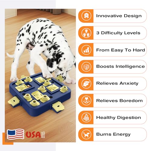KADTC Dog Chess Puzzle Toy, Large Size, 3 Levels of Step-by-Step Challenge Beginner to Advanced Slow Feeder & Mental Stimulation for Smart Dogs