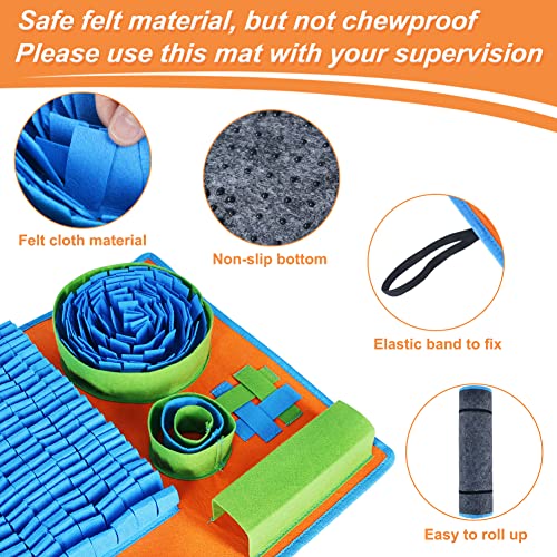 Vivifying Snuffle Mat for Dogs, Interactive Dog Puzzle Toy for Boredom and Mental Stimulation, Enrichment Feeding Game Sniff Mat Helps Slow Eating