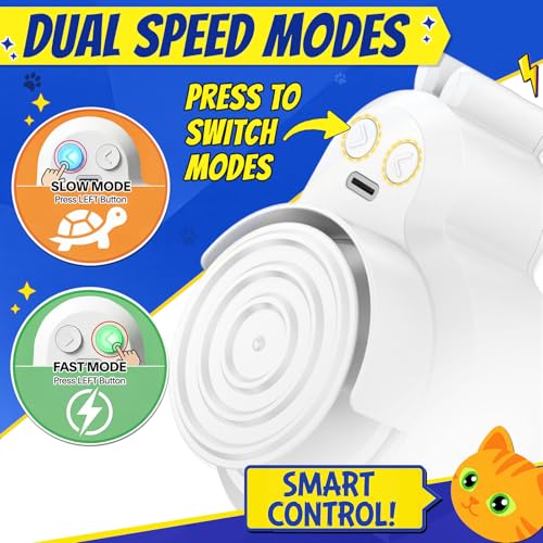 Interactive Cat Toys for Indoor Cats - Automatic Flying Bird Feather & Mouse Wand Enrichment Toy, Hands-Free or Handheld USB-Rechargeable Safe Play