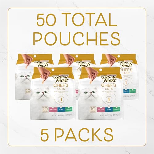 Purina Fancy Feast Natural Cat Treats Variety Pack, Purely Natural - (Pack of 5) 10 ct. Pouches