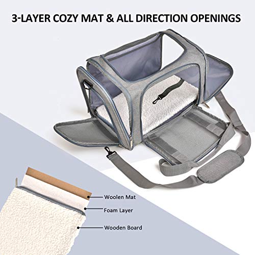 Henkelion Cat Carriers Dog Carrier Pet Carrier For Small / Medium Cats Dogs Puppies (Up To 15lbs), TSA Airline Approved Small Dog Carrier Soft Sided