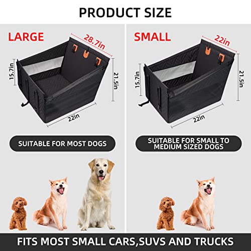 TKYZ Large Dog Car Seat,Back Seat Extender for Dogs,Waterproof Medium Dog Seat Cover for Backseat, Pet Bed for Car Hammock(Black-L)
