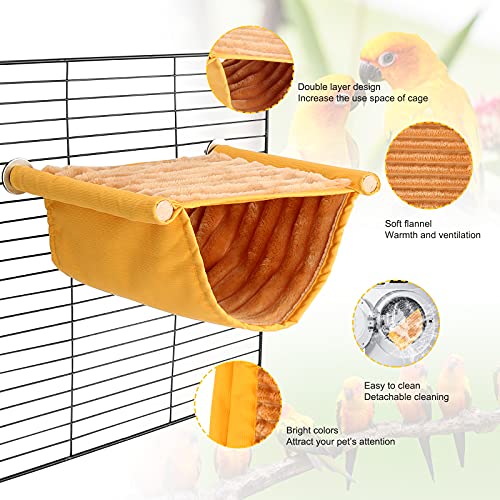 BWOGUE Winter Warm Bird Nest Bed Hanging Hammock Snuggle Hut Parrot House Tent Toy Bird Cage Perch for Parakeet Budgies Cockatiels Lovebird Cockatoo