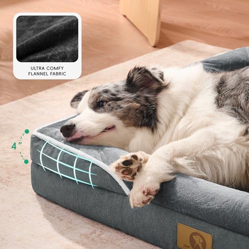 Homemate Dog Bed Large Sized Dog: 42x30 inch Orthopedic Large Dogs Bed XL Outdoor Pet Cat Bed Sofa Supplies with Toy Dogs Crate Pad Couch with