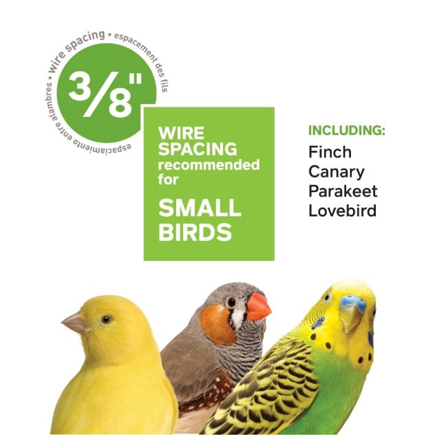 Prevue Pet Parakeet Manor Bird Cage with Handle - Versatile Carrier for Home or Travel, Small Bird Accessories, Easy Storage, Ideal for Canaries