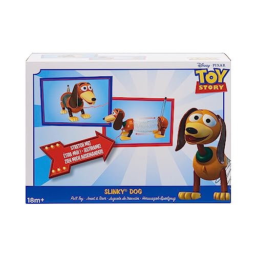 Disney and Pixar Toy Story Slinky Dog Pull Toy, Walking Spring Dog Toy with Leash, Classic Stretch Toy for Toddlers, Preschool Kids Toys Ages 18