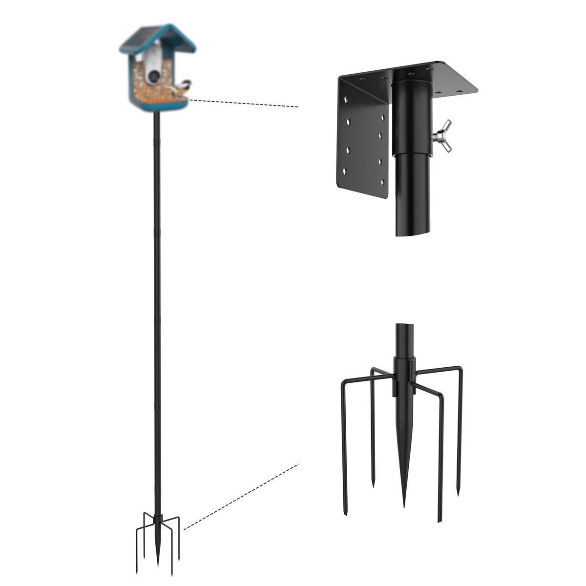 79 Inch Mounting Pole Compatible with Bird Buddy-5 Base Heavy Duty and Adjusatble Pole Mount Compatible with Bird Buddy