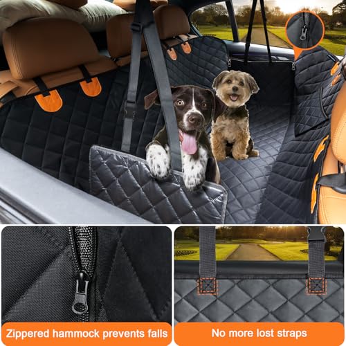 URPOWER Dog Car Seat Cover for Pets 100% Waterproof Seat Cover Hammock 600D Heavy Duty Scratch Proof Nonslip Durable Soft Back Seat Covers for Cars