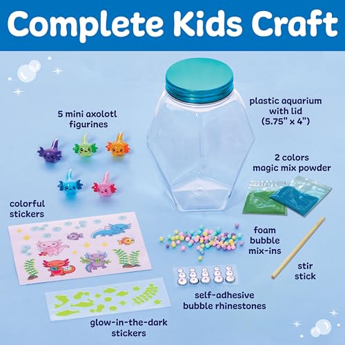 Creativity for Kids Glowing Axolotl Aquarium - Axolotl Crafts and Toys for Girls and Boys, STEM Science Kits for Kids, Craft Kits and Axolotl Gifts
