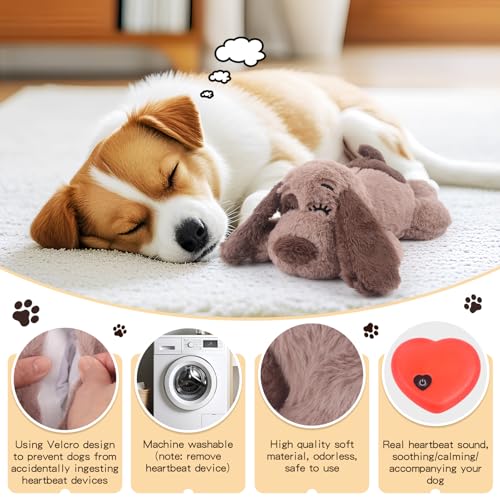 BEVERLYSHARK Beverly Shark Puppy Heartbeat Toy Dog Anxiety Relief Calming Aid Puppy Heartbeat Stuffed Animal Behavioral Training Sleep Aid Comfort