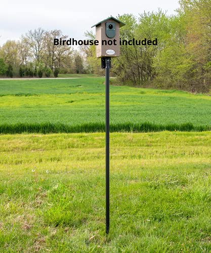 JCS Wildlife Universal Mounting Pole Kit for Bird Houses & Feeders, Heavy-Duty Steel Pole with Threaded Connections, Top or Side Mount, 55" Tall