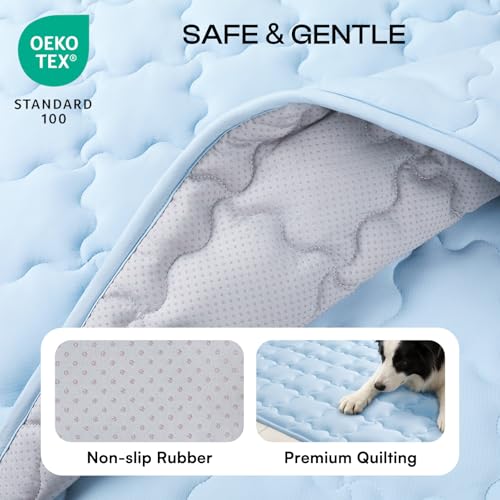 Luciphia Premium Dog Cooling Mat Non-Slip Q-MAX>0.5 Self-Cooling Pad for Small Pet Cat Indoor Portable Kennel Puppy Bed for Summer Crate Pad for Dog