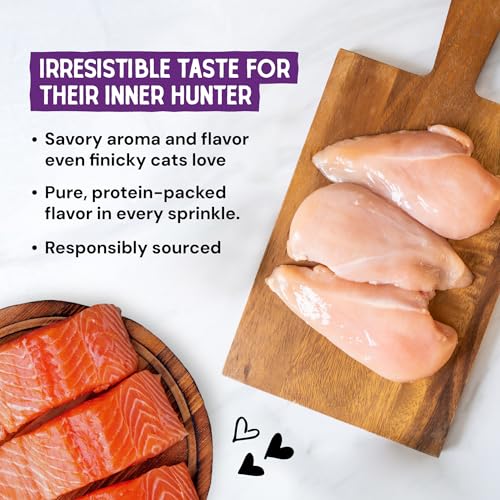 Stella & Chewy's Freeze-Dried Raw Cat & Kitten Food Topper - Magical Dinner Dust - Premium Wild-Caught Salmon & Cage-Free Chicken - Grain-Free