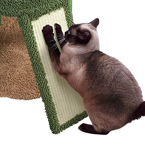 Yaheetech Cactus Cat Tree, 42in Cat Tower for Indoor Cats, Multi Level Kitten Condo Scratching Post, Cat Activity Center Pet Furniture w/Ball, Plush