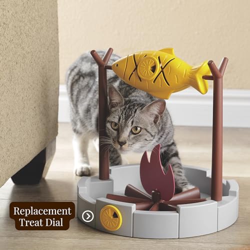 PetPals Cat Slow Feeder, Treat Dispenser - Interactive Cat Puzzle Toy for Small Pets & Kittens, Mental Stimulation Pet Food Feeding Toy, Dry Food