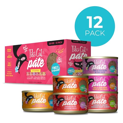 Tiki Cat Grill Pâté Wet Cat Food, Variety Pack, 2.8 oz. Cans (12 Count)