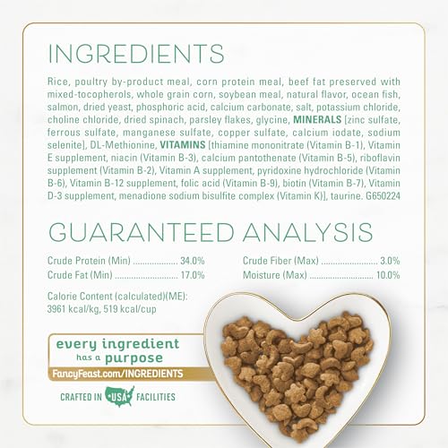 Purina Fancy Feast Dry Cat Food With Ocean Fish, Salmon, and Garden Greens Accents - 7 lb. Bag