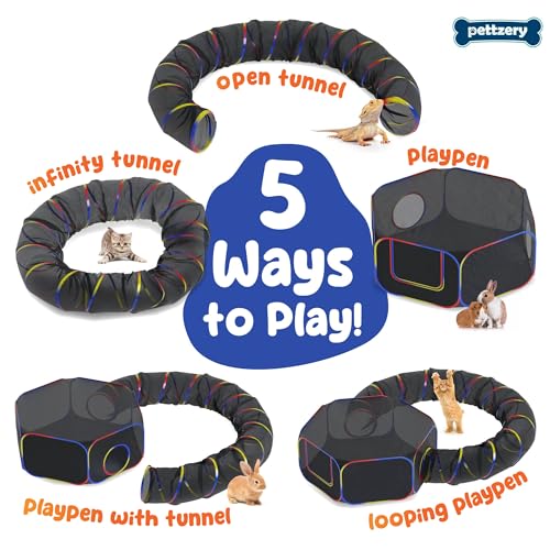 Outdoor Cat Enclosure - Portable Catio Playground for Cat Run, Kitty and Small Animals - Tent & Tunnels for Outside and Indoor Play