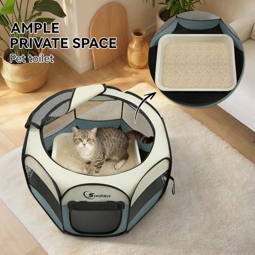 Siedihit Dog Cat Playpen, Puppy Pet Playpen Indoor for Small Dog Crate Tent Cage Outdoor, Portable Pop Up Dogs Enclosure Kennel with Carrying Case