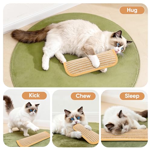 Sisal Catnip Pillow Toy Kickers, 2 Pack Interactive Catnip Toys with Organic 8000mg Herbal Blend for Indoor Scratching, Chewing & Teething, Fun for