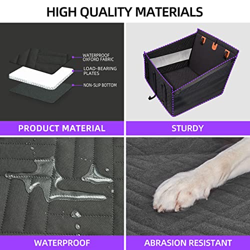 TKYZ Large Dog Car Seat,Back Seat Extender for Dogs,Waterproof Medium Dog Seat Cover for Backseat, Pet Bed for Car Hammock(Black-L)