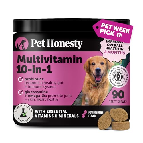 10-in-1 Dog Multivitamin Supplement with Glucosamine & Probiotics - Hip & Joint Support, Digestive Health, Immune Support, Heart & Skin - All-in-One