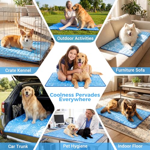 Dog Cooling Mat, Large Cooling Pad for Dogs Cats, Portable Self Cooling Dog Bed Cooling Blanket, 40" x 28" Washable Summer Pet Mat, Indoor Outdoor