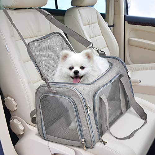 Henkelion Cat Carriers Dog Carrier Pet Carrier For Small / Medium Cats Dogs Puppies (Up To 15lbs), TSA Airline Approved Small Dog Carrier Soft Sided