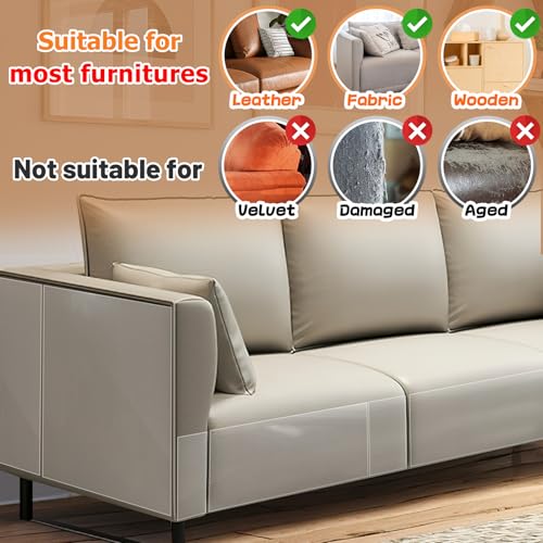 Acostop Cat Scratch Furniture Protector - Specially Designed for Leather Furniture, Easy to Remove Anti-Scratch Couch Protector from Cat, No Pins, 16