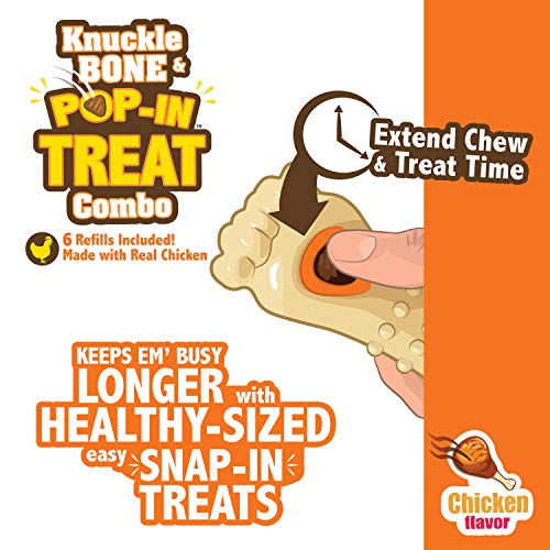Nylabone Pop-in Treat-Toy Refill Chews, All-Natural Dog Treats for Treat Dispensing Toys, Chicken Flavor, 90 Count