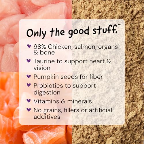 Stella & Chewy's Freeze-Dried Raw Cat & Kitten Food Topper - Magical Dinner Dust - Premium Wild-Caught Salmon & Cage-Free Chicken - Grain-Free