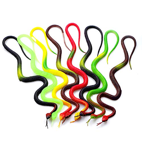 Shyflpopo 11 Pcs Realistic Rubber Snakes Decoration for Garden Props to Scare Birds, Squirrels, Mice, Prank Toys, Theater Props, and Party Favors for