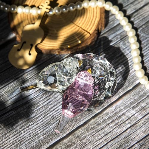 HDCRYSTALGIFTS 3.3'' Crystal Bird Figurine Collectible Art Glass Animal Figurines Table Home Decor Paperweight Valentine’s Day for Women