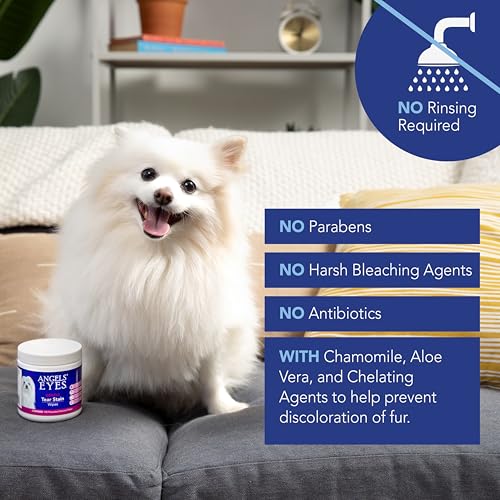 Angel's Eyes Gentle Tear Stain Wipes for Dogs and Cats - 100 Ct - Presoaked Textured (AEGTSW100)