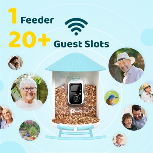 NETVUE by Birdfy Smart Bird Feeder with Camera – AI Identifies Birds Species 2MP Night Vision & App Alerts, 2.4Ghz Wi-Fi Connect IP65 Weatherproof