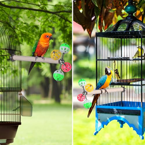Stand Perch Toy with Rotating Balls for Birds, Parakeets, Budgies, Cockatiels, Parrots, Budgerigars, Conures, Parrotlets, Ringnecks, Lovebirds (1Pcs)