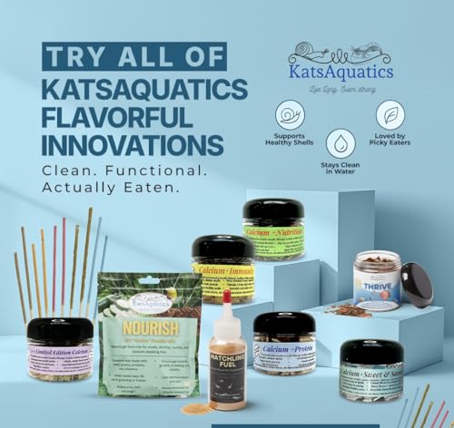 Calcium + Protein, for Strong Shells, Healthy Molts, 100% Natural, Does Not Dissolve in Water, Fast Sinking for Aquatic Shrimp, Snails, Plecos and