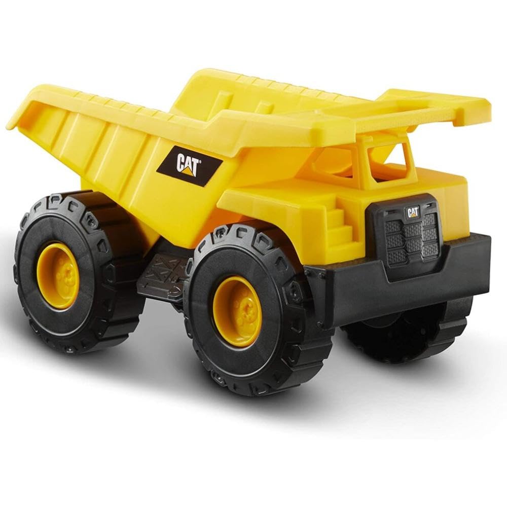 CAT Construction Toys, Construction Fleet 10" Dump Truck Toy - Heavy‑Duty Plastic, Working Tilting Bed & Free‑Rolling Wheels, Indoor/Outdoor Sandbox