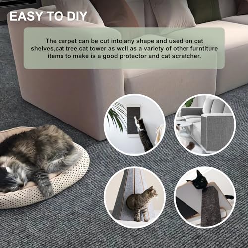Cat Scratch Couch Furniture Protector, Adhesive Cat Scratch Pad Deterrent for Furniture, DIY Climbing Cat Scratcher Couch Protector from Cat Claws