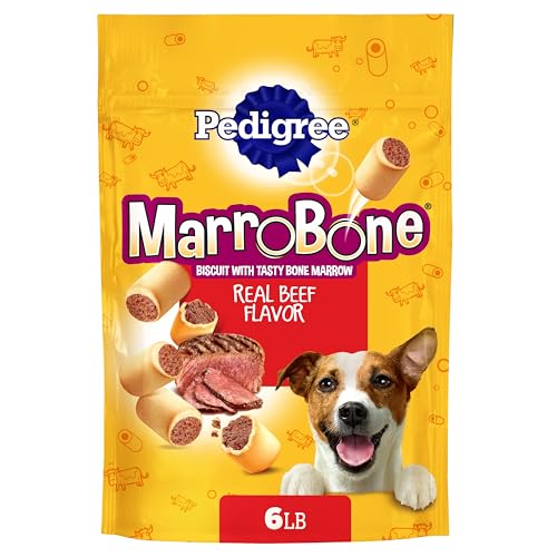 Pedigree Dry Dog Treats MarroBone, Real Beef Flavor, Bone Marrow Dog Treats, 6 lb. Bag (Pack of 1)