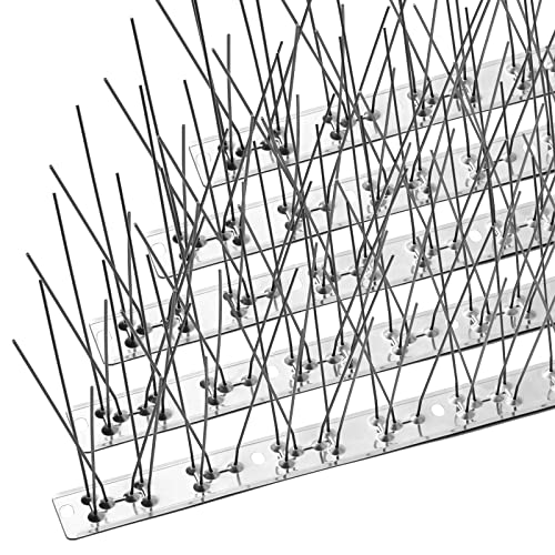 OFFO Bird Spikes with Stainless Steel Base, Covers 73.7 Feet(22.5m) Durable Bird Spikes Arrow Pigeon Spikes Fence Kit for Keeping Small Bird, Crows