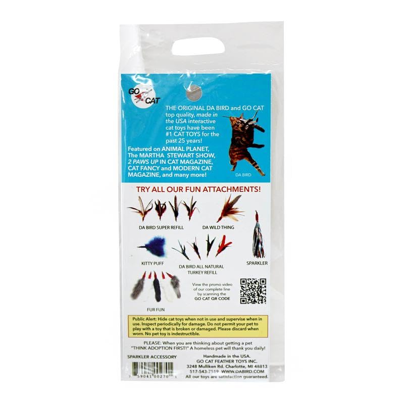 GoCat Da Bird Cat Toy Refill Accessories, Handmade in the USA, Sparkler